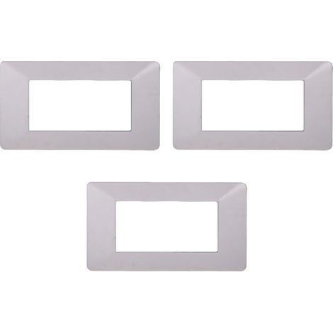 gloca Placche Plastica Compatibili Plana (3 Pezzi Bianco, 4 Posti) (1/4)