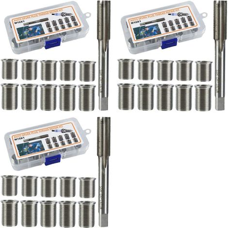 Lot de 3 inserts filetés de réparation de bougies d'allumage M10x1, inserts de type Timesert M6-M14, G017 (1/3)
