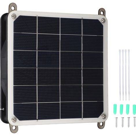 Ventilateur Solaire 20W avec Panneau Monocristallin - Kit Ventilation pour Serre, Extérieur et Voyage (1/5)