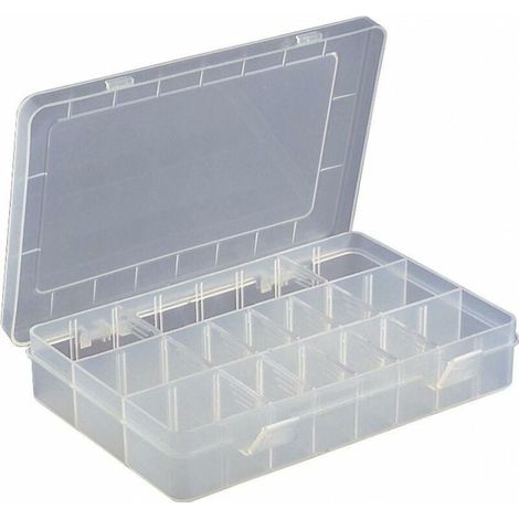 Boîte De Rangement - 15 Compartiments - Séparateurs Réglables - Pour Perles Capsules Ongles - 28,5 x 17,5 x 6,5 cm