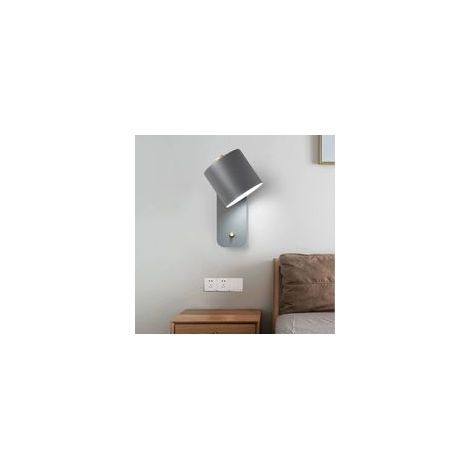 Lampada da comodino per camera da letto, applique per ufficio, ristorante, corridoio con interruttore, applique Macaron, semplice applique a LED (lampadina non inclusa) - Crezuo