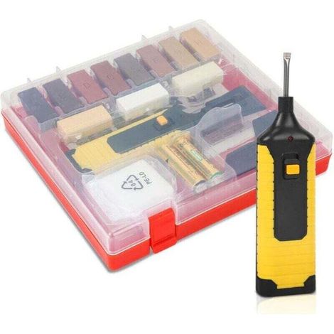 Kit de Réparation Parquet Sol Set 11x Bâton de Cire en , XU,Différentes Couleurs pour Réparations Stratifié Laminé - Outil Retouche Rayure - KZQ