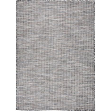 Outdoor-Teppich Flachgewebe 200x280 cm Braun und Blau