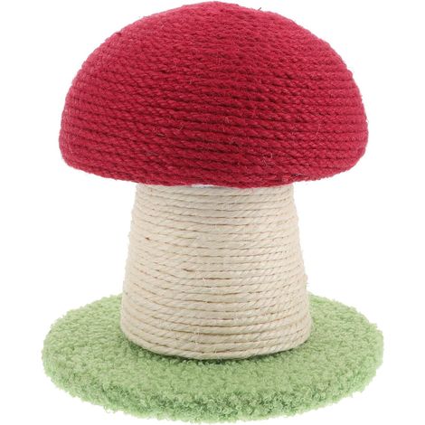 Griffoir chat champignon en sisal, jouet à griffer interactif pour chats et chatons d'intérieur avec balle amusante (1/4)
