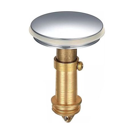 Dos tapones de desagüe emergentes para lavabos, metal cromado, tapón de desagüe mural para lavabo, plata, 36 mm (1/5)