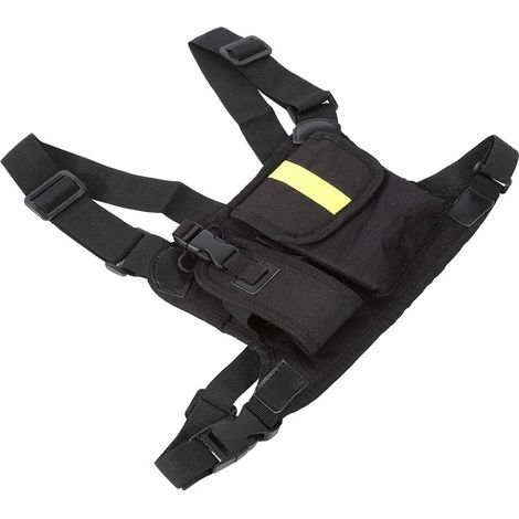 Tactical Front Chest Harness, Adjustable Nylon Radio Pouch for Walkie-Talkie and Tools, with Vertical Antenna Protector for Construction (1/5)