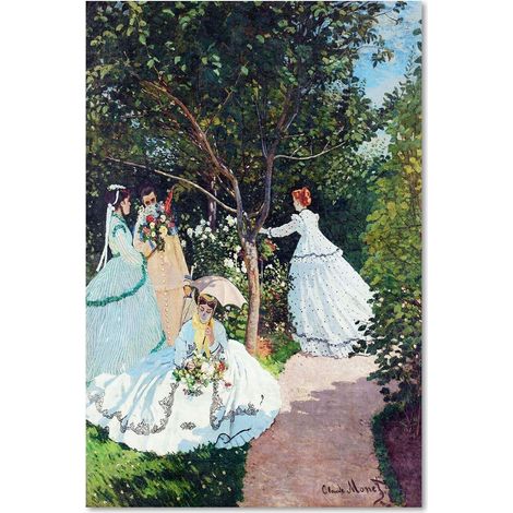 Tableau sur toile REPRODUCTION Femmes au jardin.Monet 70x100 (1/5)