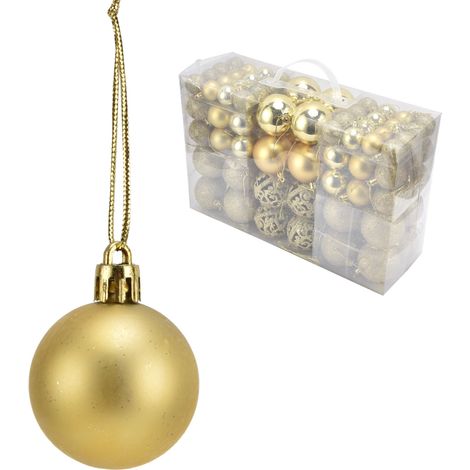 100 boules de Noël incassables, décorations dorées pour sapin et fêtes de fin d'année