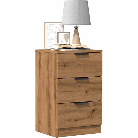 Mesitas noche 2 uds madera ingeniería roble artisan 40x36x65 cm vidaXL (1/5)