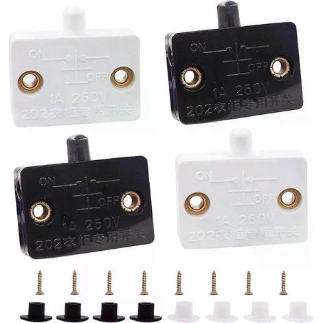Für 4 Stück Schranktürschalter, Schranklampenschalter, Schubladen öffnen beim Schließen der Tür, für 12V, 24V, 110V-JXLGV (1/4)