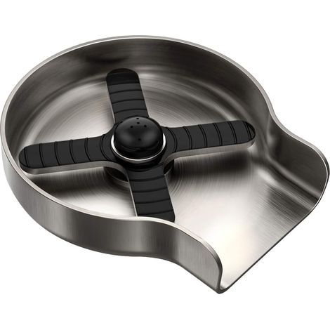 Rinsert en métal pour évier de cuisine, robinet en verre pour évier de cuisine, bouteille de rinçage, accessoires d'évier de cuisine, acier inoxydable, nickel brossé (1/5)