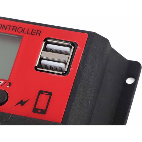 Contrôleur de production d'énergie solaire photovoltaïque 12 V/24 V avec écran LCD 10 A (1/5)