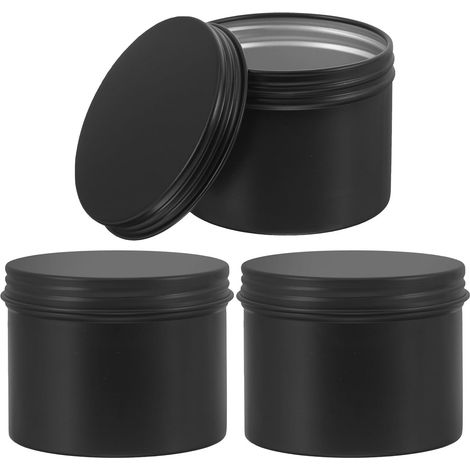 Runde, tragbare Seifenschale aus schwarzem Aluminium, 120 ml, 3er-Set (1/5)