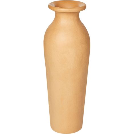 Vase Décoratif en Terre Cuite Orange Finition Laquée 60 cm Fait Main pour Fleurs Sèches Muar