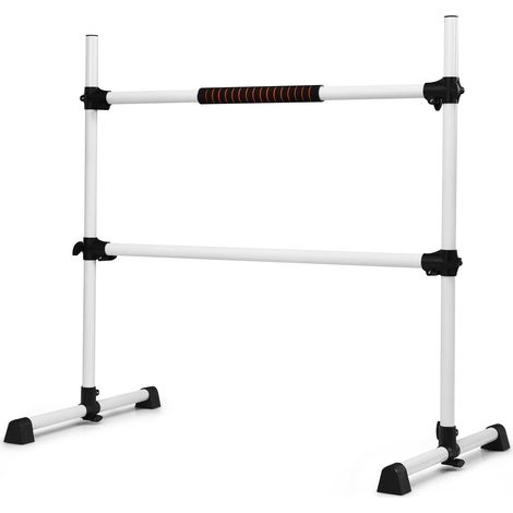 Barre de danse classique réglable 124,5 x 71 x 120 cm pour entraînements sécurisés design argent