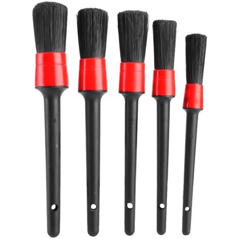 Set di 5 spazzole per la cura dell'auto, per uso a secco e bagnato, a doppio uso, per pulire e rimuovere i peli, set di attrezzi portatili per la cura dell'auto. (1/4)
