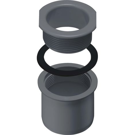 INEFA Ablaufstutzen zum Schrauben für Kastenrinne, PVC Einhangstutzen Dachrinnenzubehör, einfache Montage, Made in Germany - NW83/DN75 Anthrazit