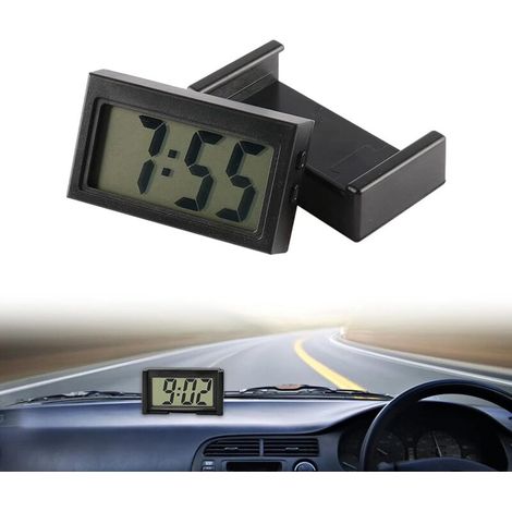 Orologio digitale LCD compatto per cruscotto auto: display chiaro, facile installazione, alimentazione a 12V