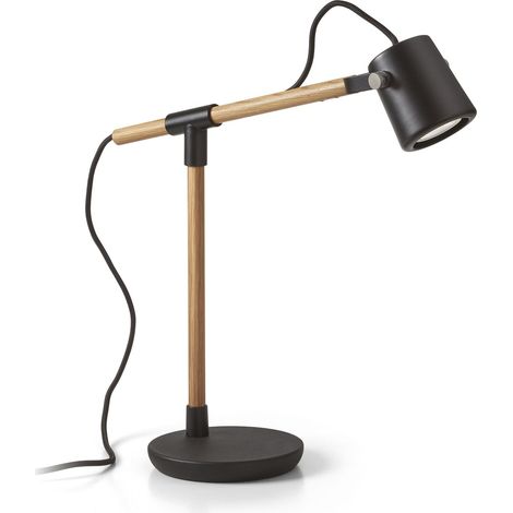 Lampe à poser tilt BRANCH GU10 9W Noir Bois de chêne (1/4)