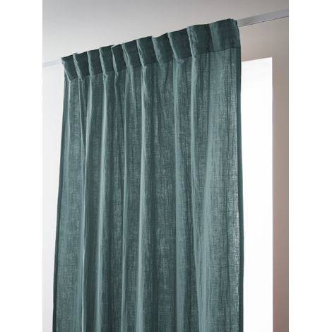 Lot de 2 rideaux galon fronceur "Gaïa" 140 x 240 cm "Gaze de Coton" l'Effet Papillon - Gaia Canard - 2 panneaux 140 x 240 cm