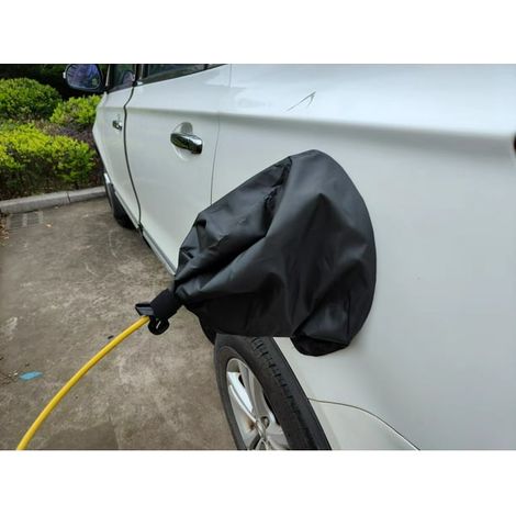 Bouchon de protection pour prise de recharge VE, étanche extérieur, couvre-prise voiture électrique, protection pluie soleil UV neige tout temps, fixation magnétique pour véhicule électrique carrosser (1/4)