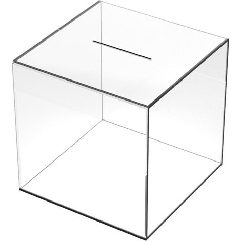 Hucha cúbica de acrílico transparente irrompible de 12 cm para guardar dinero en la oficina. (1/5)