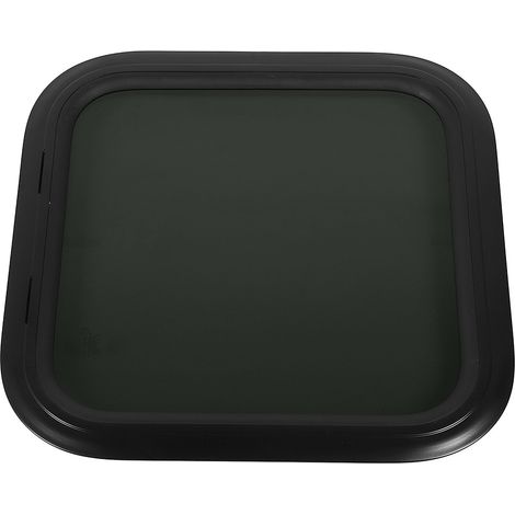 Fenêtre fixe pour camping-car, coin arrondi, cadre en alliage d'aluminium noir, vitre transparente avec anneau de fixation, pour une épaisseur de paroi de 26 à 31 mm (1,02 à 1,22 po). (1/5)