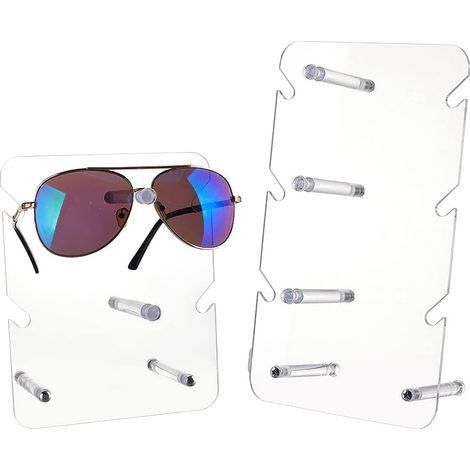 2 ensembles de présentoirs à lunettes de soleil, présentoirs en acrylique, supports à lunettes à 3 niveaux/2 niveaux (1/5)
