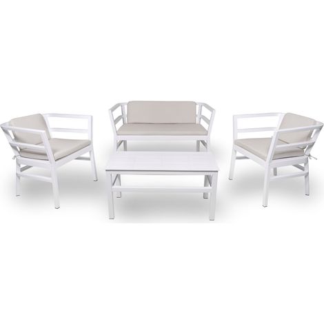 Set 2+1+1 sillones-sofá-mesa interior, exterior blanco CLICK-CLACK Resol (1/4)