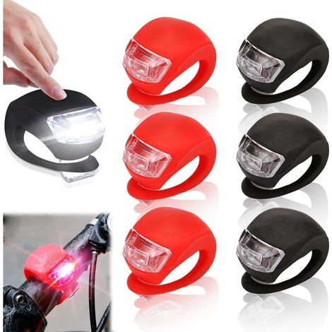 Bike Lights, 6PCS Silicone LED Bicycle Lights, Front and Rear Light Set, Bike Lamp for Outdoor, Hiking, Camping (1/5)