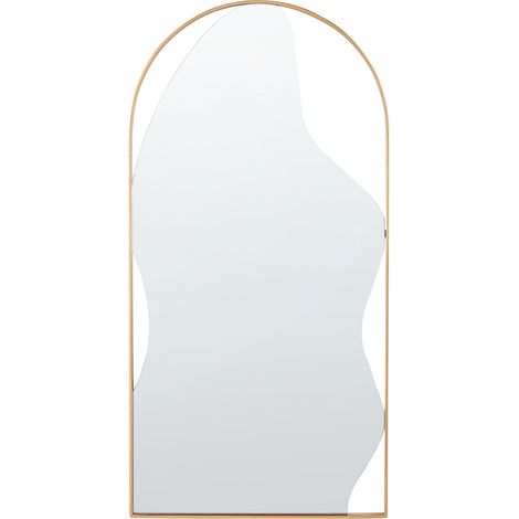 Specchio decorativo ovale moderno e minimalista con cornice in metallo oro 41 x 81 cm Colombier