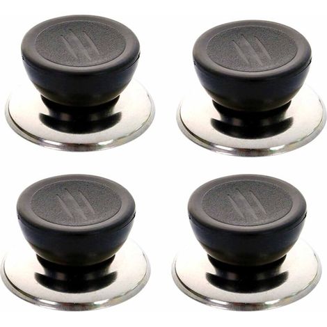 Un ensemble de quatre boutons de couvercle de casserole - boutons de remplacement universels pour couvercles de casserole, poignées de couvercle de casserole, adaptés aux ustensiles de cuisine.