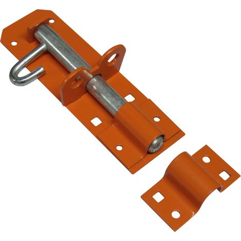 Heavy Duty Brenton Pad Bolt - 6" Orange (Sliding Gate Latch Lock Garage Door Security)