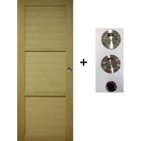 Porte Coulissante Ayous 3 Panneaux H204 X L73 Cm, Coquilles, Tire Doigt Gd Menuiseries