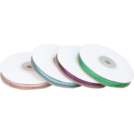 4PCS Ruban satin transparent 9mm, rubans polyester multicolores fins pour emballage cadeau (1/5)