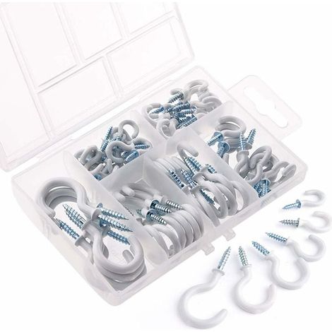 SABIR Lot de 70 crochets de plafond à vis pour tasses 6 tailles (1/5)