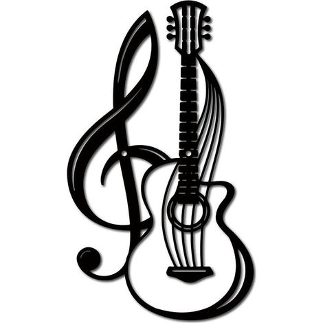Metal Wall Decoration Musical Instruments Black Wall Signs Guitar Iron Hanging Ornament Metal Sculpture Balcony Garden Home Living Room Outdoor Indoor (1/5)