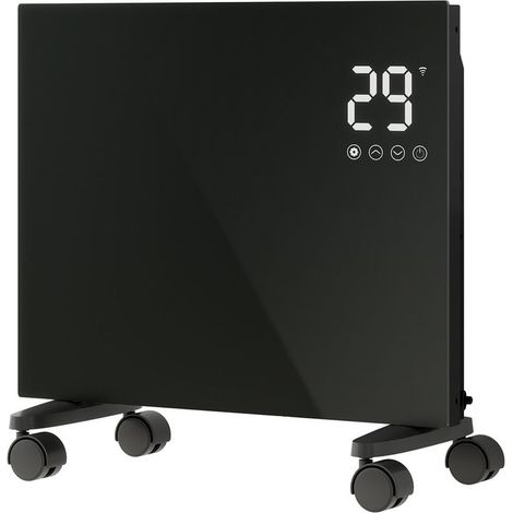 Radiateur électrique mobile mural AICA NDJ1 1000W WiFi ultra-fin 70mm noir