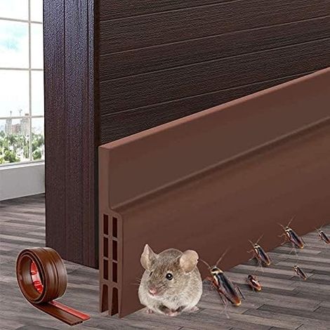 100 x 5 cm Self-Adhesive Door Seal Strip Insect Sound Protection Door Floor Seal for Blocking Light, Drafts, Mosquitoes (Brown) (1/5)