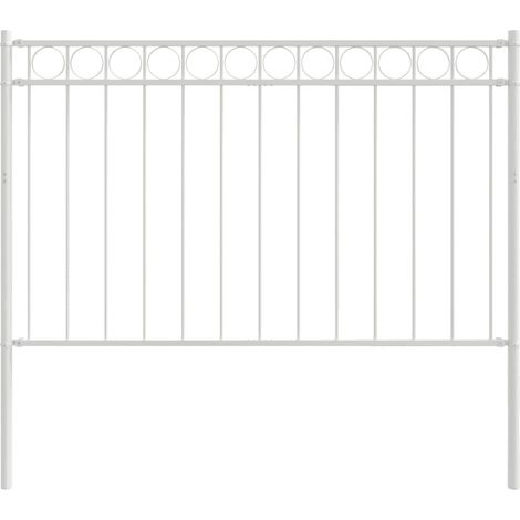 Maison Exclusive - Zaunelement ASSEN Weiß 170 x 150 cm Stahl