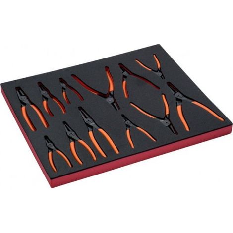 BAHCO - Jeu de pinces à circlips, module mousse 3/3 Fit&Go - 12 pcs