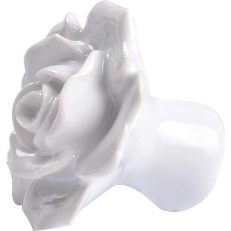 Boutons de tiroir roses en céramique, poignées de porte pour placard, lot de 2, blanc (1/5)