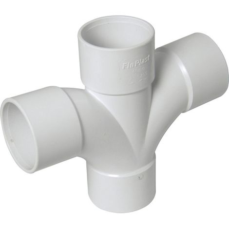 FloPlast ABS 92.5° Cross Tee 40mm White for Plumbing (1/2)