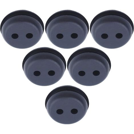 6 Pièces Réservoir de Carburant Œillets en Caoutchouc Ø5mm en Caoutchouc Durite Gaine Câble Tuyau, 2 Trous pour Débroussailleuse, Tondeuse, Souffleur, Tracteur, Bouchon Carburant