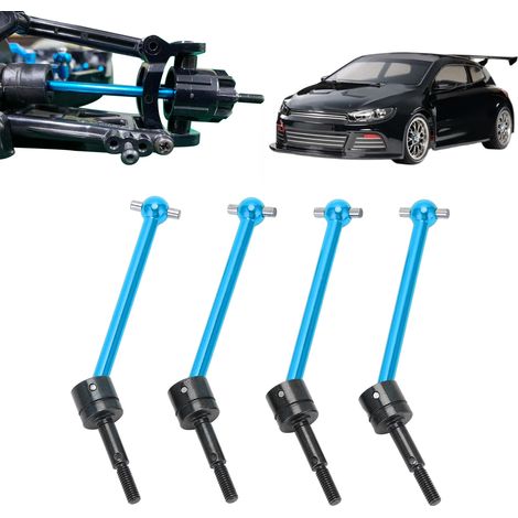 Jeu de 4 arbres de transmission universels en métal pour Tamiya TT02B, pièces de rechange et amélioration pour voiture RC 1/10, couleur bleue. (1/5)