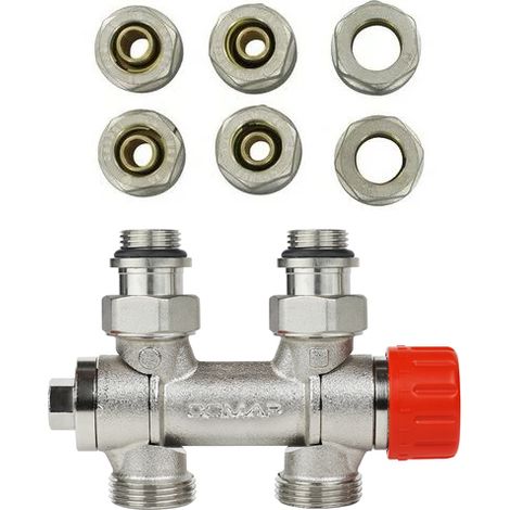 Comap – Kit thermostatique de raccordement universel M30 – Raccords à compression pour tube cuivre, acier, PER – Vanne d’isolement incluse – S632780 (1/2)