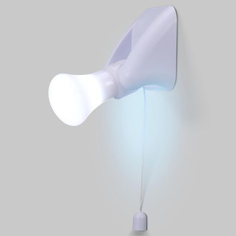 Lampe d'armoire à ampoule LED portable, veilleuse, lampe murale à piles, autocollante avec chaîne de traction (1/5)