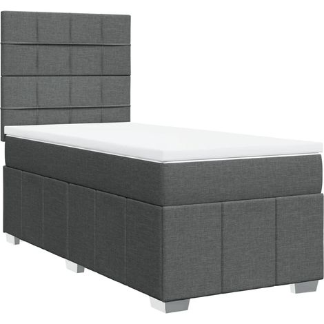 Maison Exclusive - Cama box spring con colchón tela gris oscuro 8 (1/5)