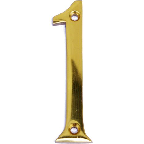 MASIDEF - CIVICO IN OTTONE LUCIDO 8cm N.1