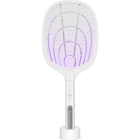 AGE Raquette électrique 2 en 1 pour moustiques, répulsif contre les insectes, tapette à mouches, répulsif contre les insectes et anti-insectes, charge USB de 3000 volts (1 paquet) (1/5)